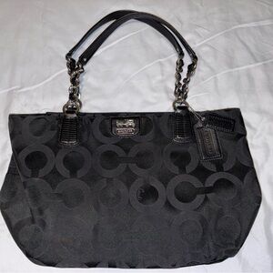 Coach Black Jacquard Shoulder Bag